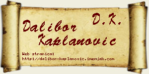 Dalibor Kaplanović vizit kartica